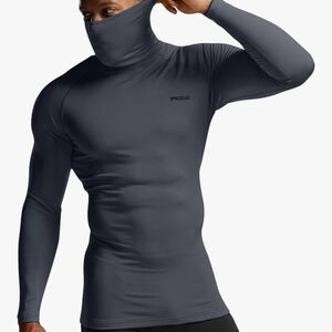 DEVOP Men’s Insulated Fleece-Lined Compression Tops | 2-Pack | Cold-Weather Base